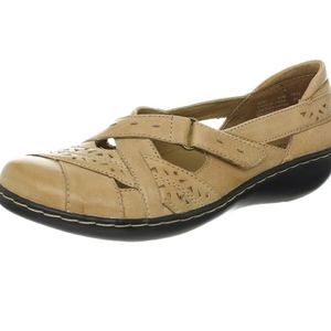 Leather Clarks Flats Tan Comfortable Ashland